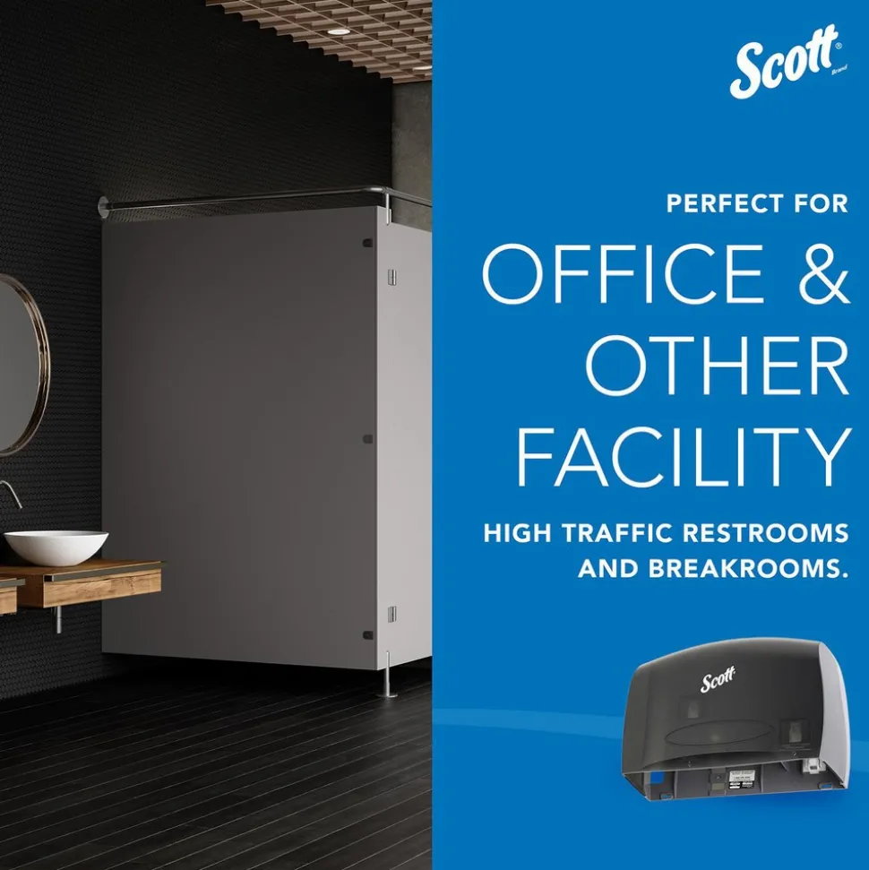 Essential Coreless Jumbo Roll Toilet Paper Dispenser with Stub Roll, Black, 14.25" x 9.75" x 6.00"