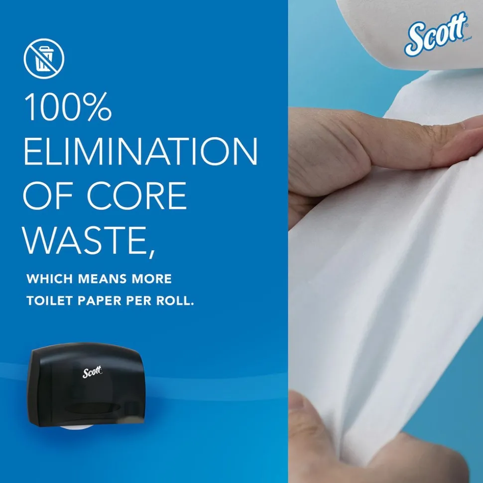 Essential Coreless Jumbo Roll Toilet Paper Dispenser with Stub Roll, Black, 14.25" x 9.75" x 6.00"