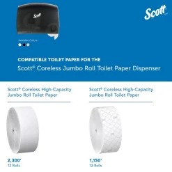 Essential Coreless Jumbo Roll Toilet Paper Dispenser with Stub Roll, Black, 14.25