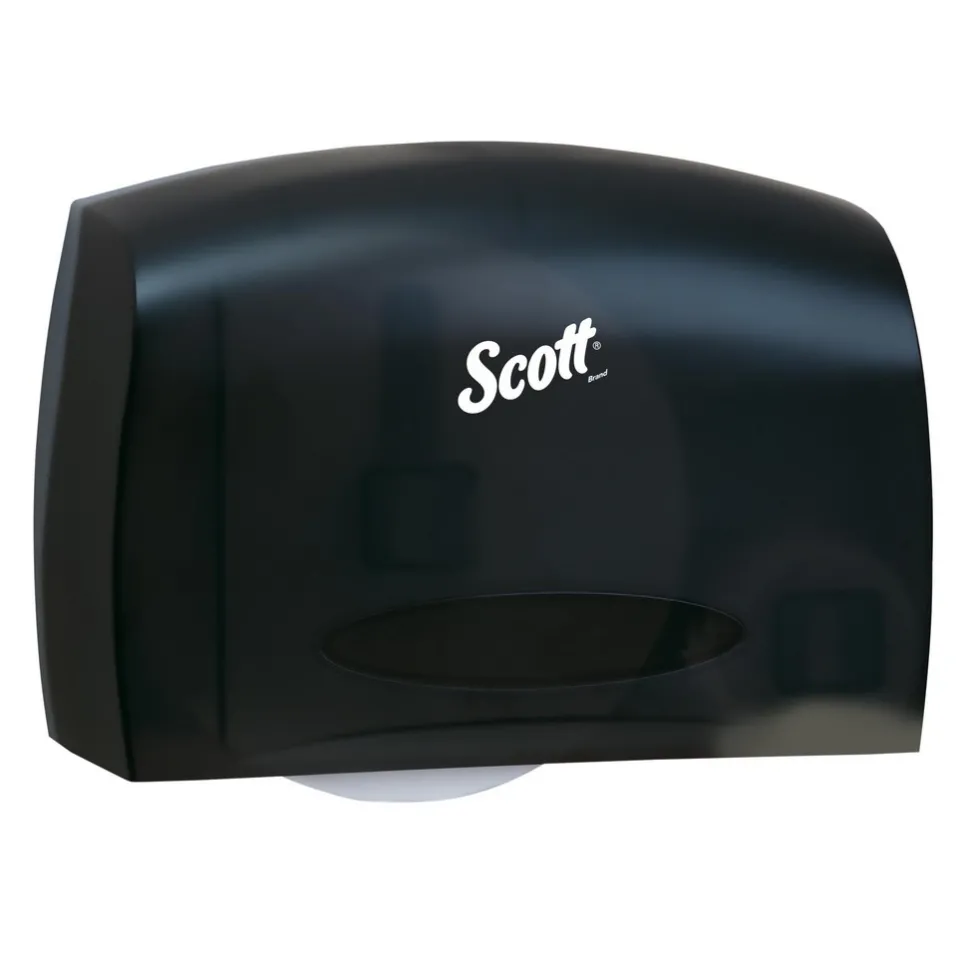 Essential Coreless Jumbo Roll Toilet Paper Dispenser with Stub Roll, Black, 14.25" x 9.75" x 6.00"