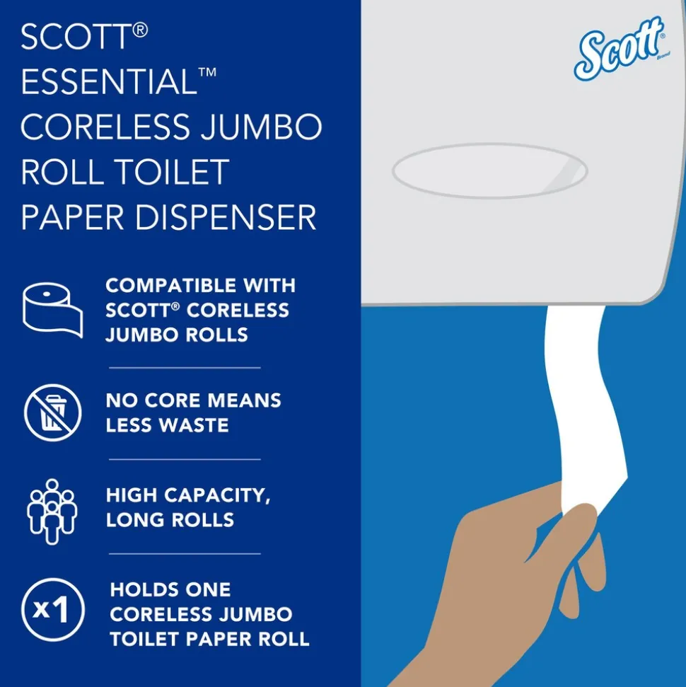 Essential Coreless Jumbo Roll Toilet Paper Dispenser with Stub Roll, Black, 14.25" x 9.75" x 6.00"