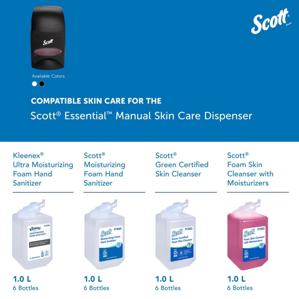 Essential High Capacity Manual Skin Care Dispenser, Black, 1.0 L Capacity, 4.85" x 8.36" x 5.43"