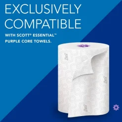 Essential Manual Hard Roll Towel Dispenser, Black, for Purple Core Scott Roll Towels, 12.63" x 16.13" x 10.2"
