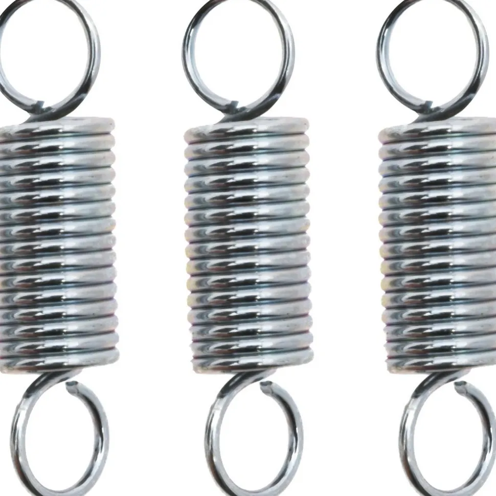 Extension Spring: 0.375" OD, 9.59 lb Max Load, 2.07" Extended Length, 0.0475" Wire Dia, Cross-Over