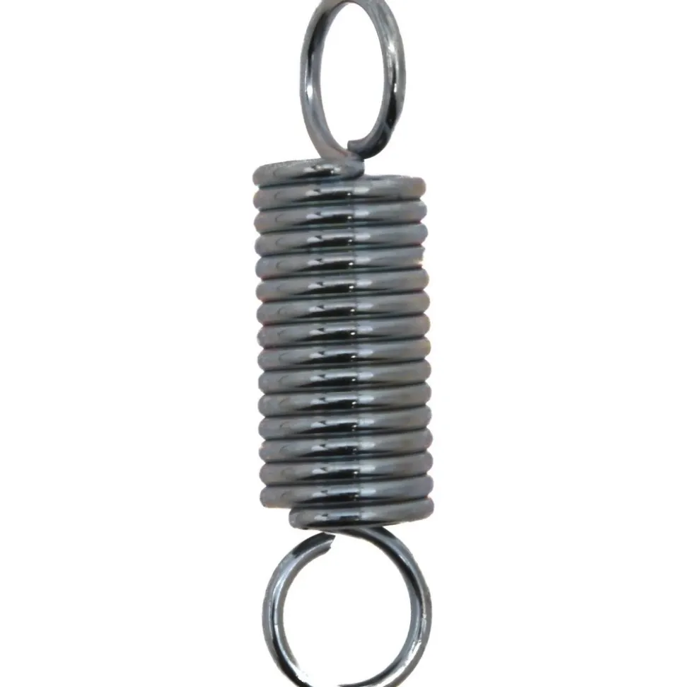 Extension Spring: 0.375" OD, 9.59 lb Max Load, 2.07" Extended Length, 0.0475" Wire Dia, Cross-Over