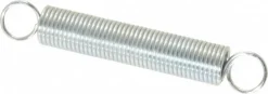 Extension Spring: 0.437" OD, 8.01 lb Max Load, 5.27" Extended Length, 0.0475" Wire Dia, Cross-Over