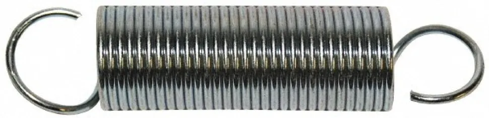 Extension Spring: 3/8" OD, 7.8 lb Max Load, 3.39" Extended Length, 0.041" Wire Dia