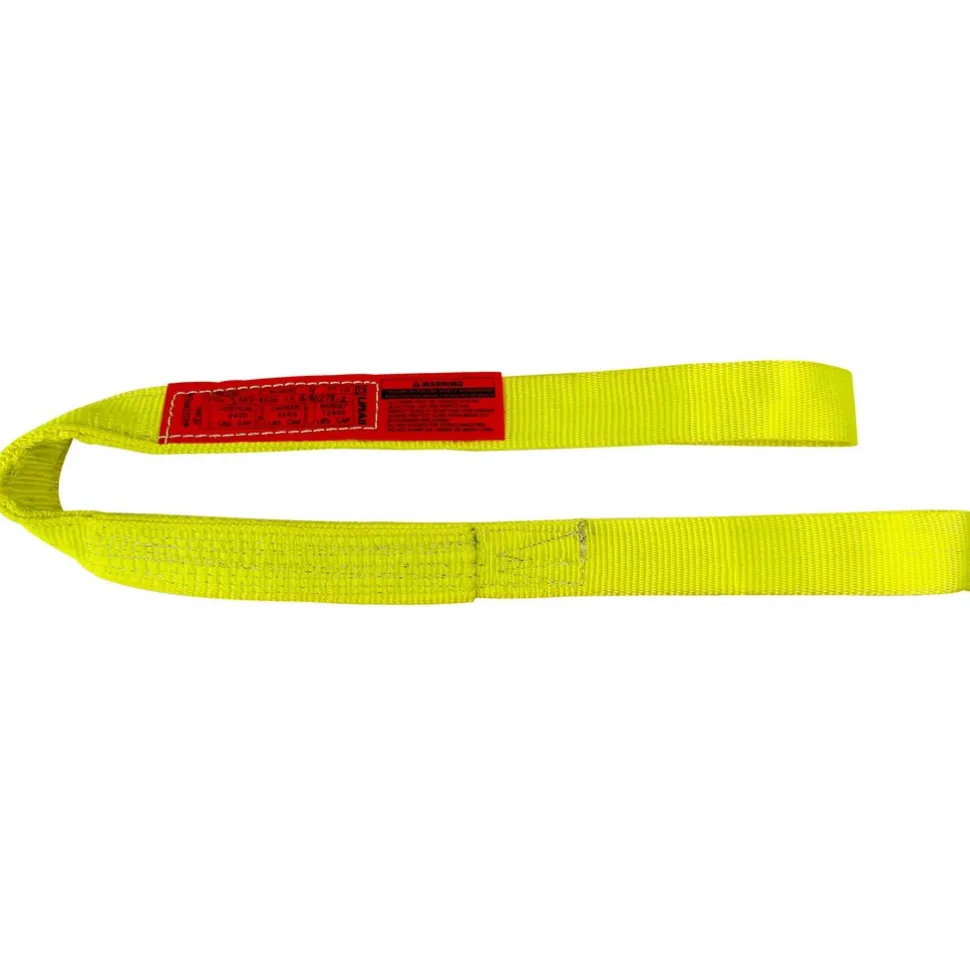 Eye & Eye Sling: 2" Wide, 3' Long, 12,800 lb Vertical, Nylon