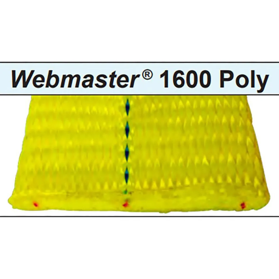 Eye & Eye Web Sling: 6' Long, 1" Wide, 3200 lb Vertical Capacity, Polyester