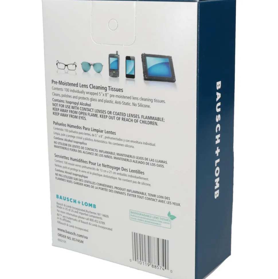 Eyewear Cleaning Wipes: Silicone Free, Use with All Glass and Plastic Lenses