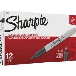 Fine Point Permanent: Jet Black, Solvent-Based, Point Tip