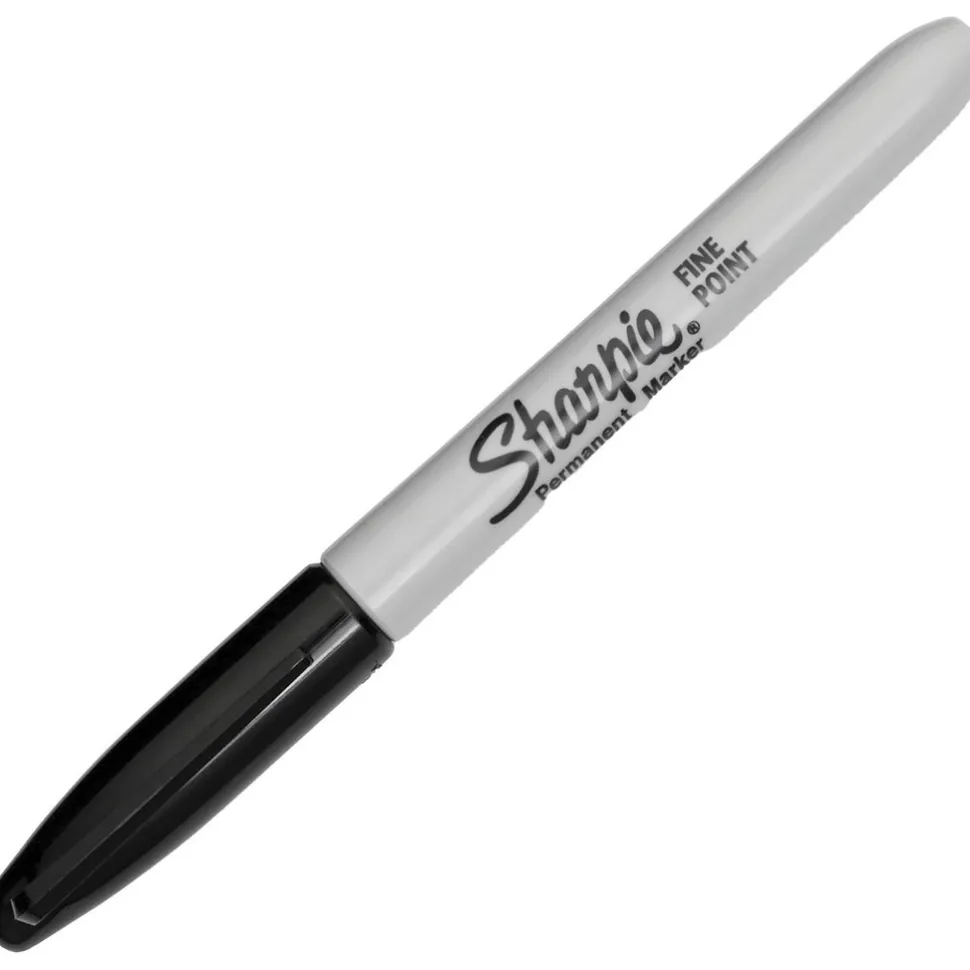 Fine Point Permanent: Jet Black, Solvent-Based, Point Tip