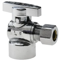 FIP 1/2 Inlet, 125 Max psi, Chrome Finish, Brass Water Supply Stop Valve