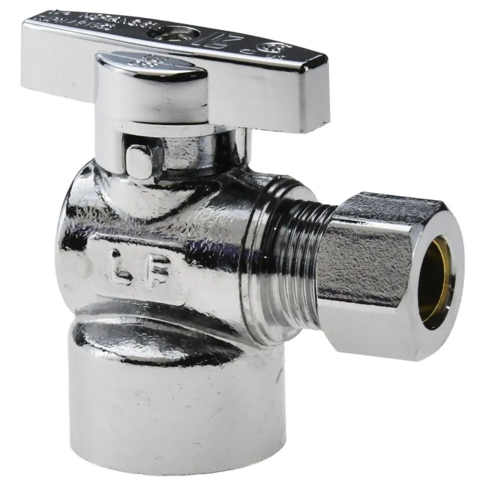 FIP 1/2 Inlet, 125 Max psi, Chrome Finish, Brass Water Supply Stop Valve