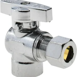 FIP 3/8 Inlet, 125 Max psi, Chrome Finish, Brass Water Supply Stop Valve