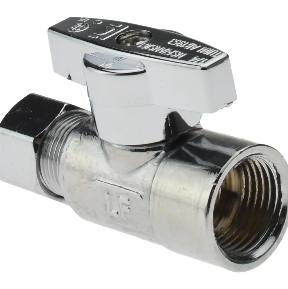 FIP 3/8 Inlet, 125 Max psi, Chrome Finish, Brass Water Supply Stop Valve