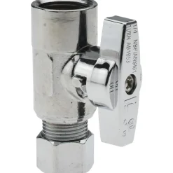 FIP 3/8 Inlet, 125 Max psi, Chrome Finish, Brass Water Supply Stop Valve