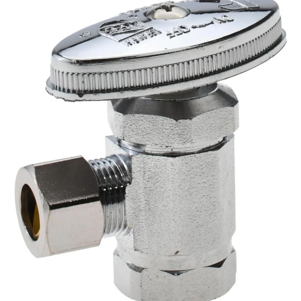 FIP 3/8 Inlet, 125 Max psi, Chrome Finish, Brass Water Supply Stop Valve