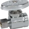 FIP 1/2 Inlet, 125 Max psi, Chrome Finish, Brass Water Supply Stop Valve