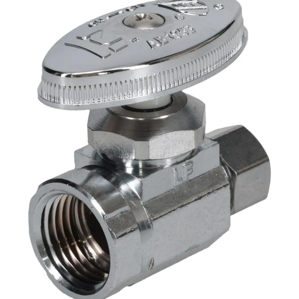 FIP 1/2 Inlet, 125 Max psi, Chrome Finish, Brass Water Supply Stop Valve