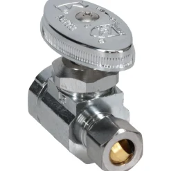 FIP 1/2 Inlet, 125 Max psi, Chrome Finish, Brass Water Supply Stop Valve