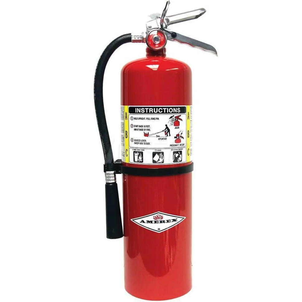 Fire Extinguisher: Class ABC, Dry Chemical, 5" Dia, 10 lb Capacity