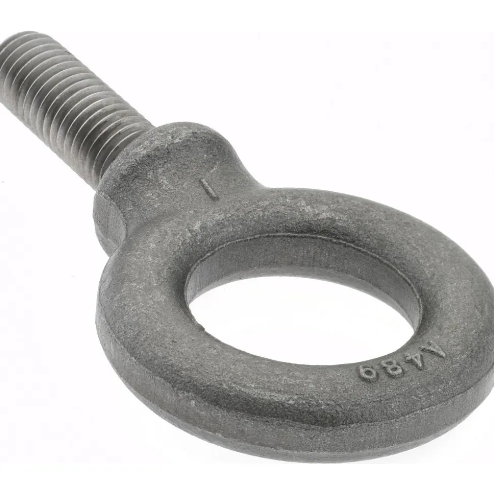 Fixed Lifting Eye Bolt: With Shoulder, 2,400 lb Capacity, 1/2-13 Thread, Grade 1030 Steel