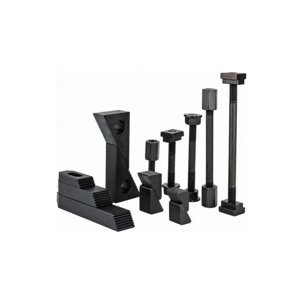 Fixture Clamp Step Block & Clamp Set: 52 Pc, 1/2-13 Stud Thread, 5/8" T-Slot, 1" Step Block Width
