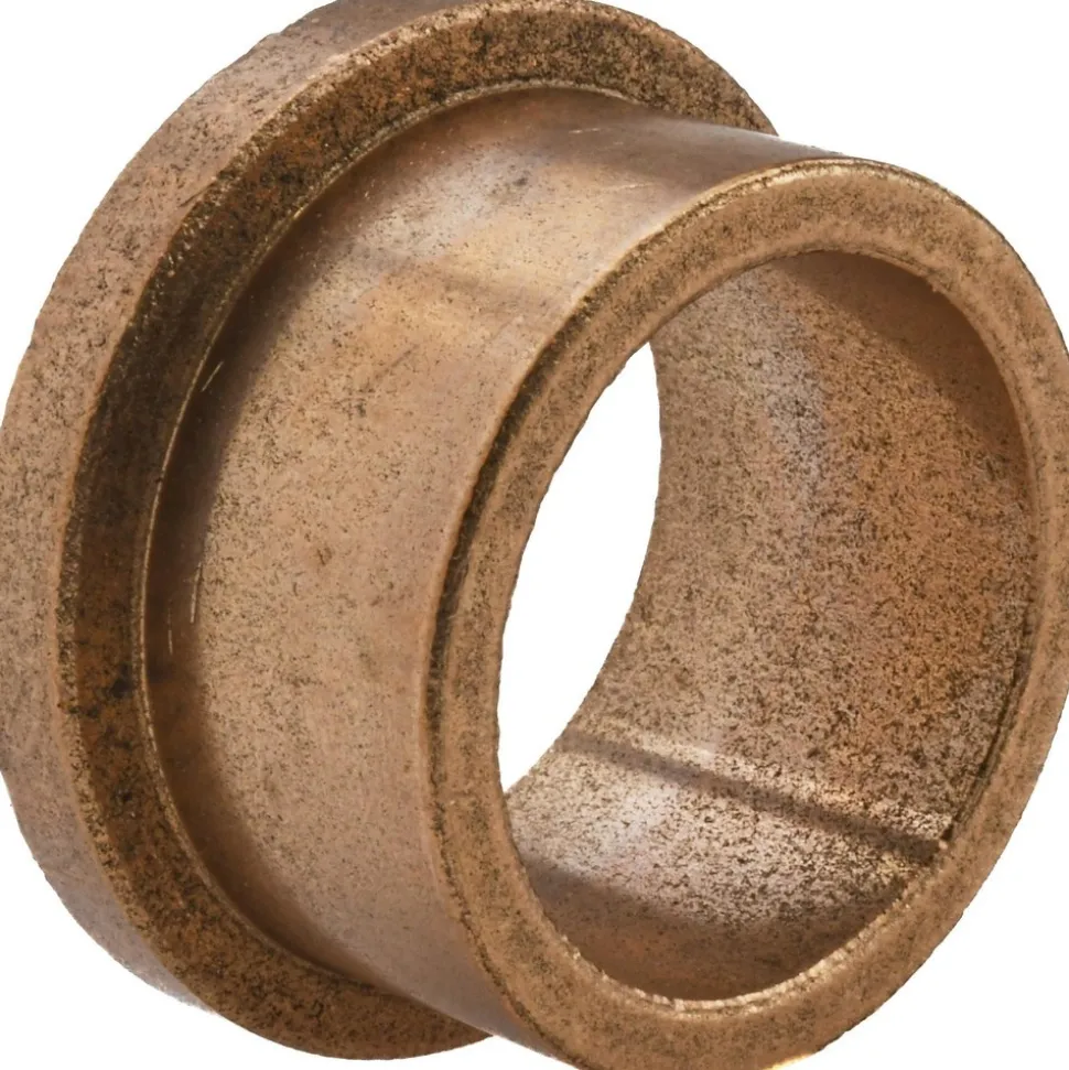 Flanged Sleeve Bearing: 1" ID, 1-1/4" OD, 3/4" OAL, Oil-Impregnated Bronze