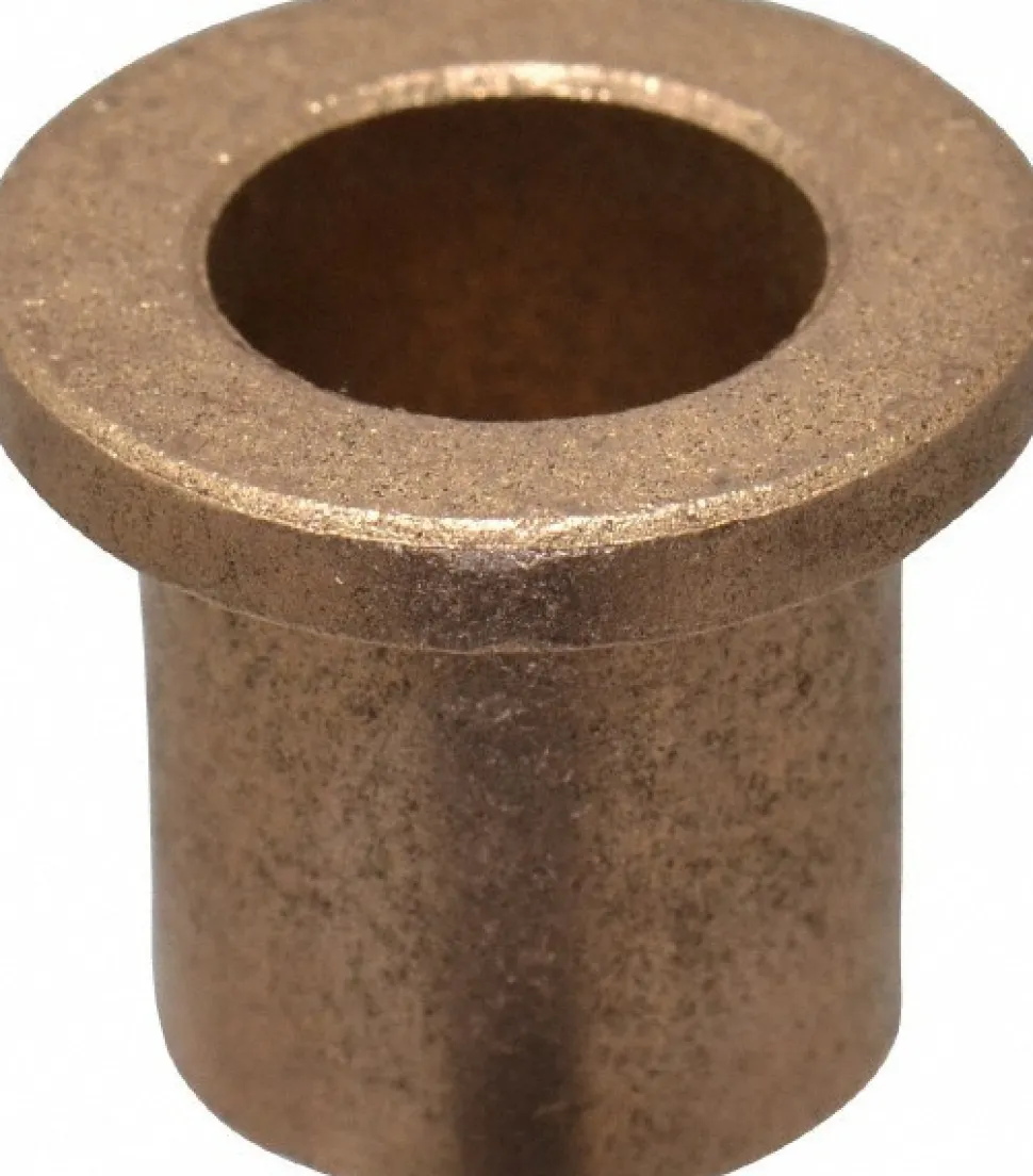 Flanged Sleeve Bearing: 1/2" ID, 5/8" OD, 3/4" OAL, Oil-Impregnated Bronze
