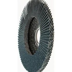 Flap Disc: 4-1/2" Dia, 7/8" Hole, Zirconia Alumina, Type 27