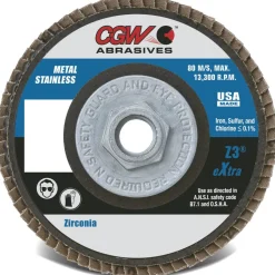 Flap Disc: 4-1/2" Dia, 7/8" Hole, Zirconia Alumina, Type 29