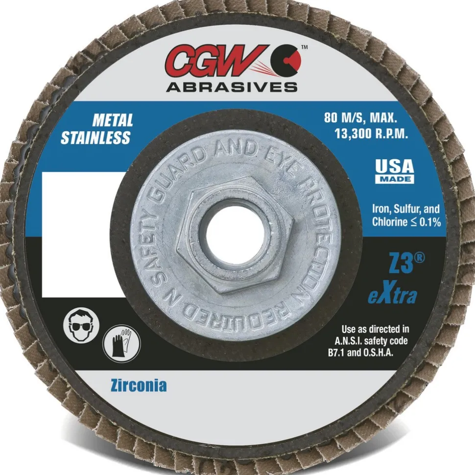 Flap Disc: 4-1/2" Dia, 7/8" Hole, Zirconia Alumina, Type 29
