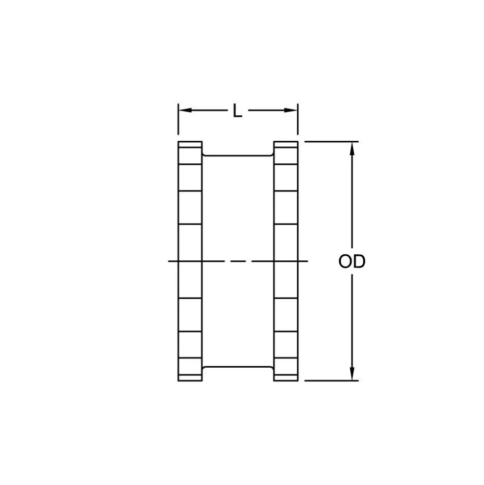 Flexible Coupling: One Piece Solid Sleeve, EPDM, 1/2" Pipe, 1.5600" OAL