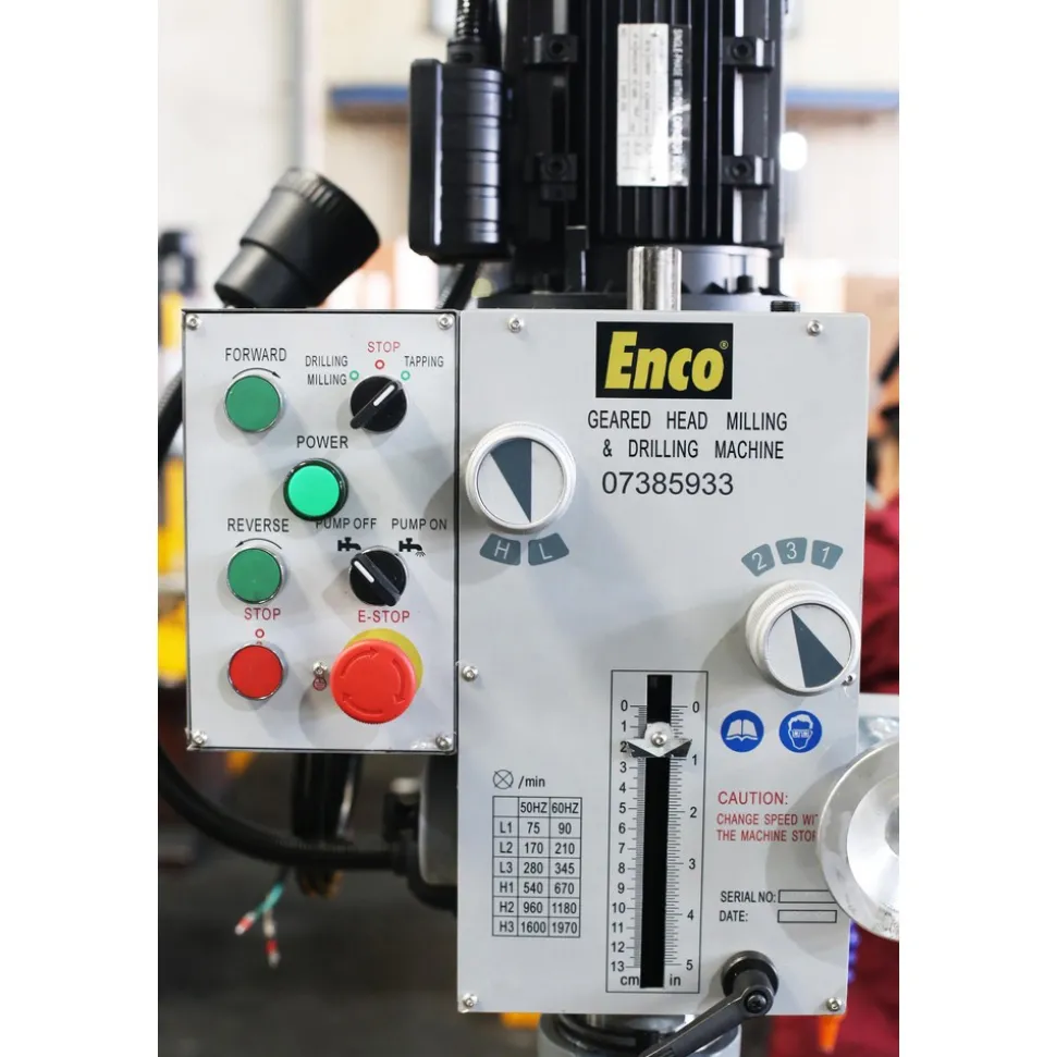 Floor Drill Press: Geared Head, 1-3/5" Swing