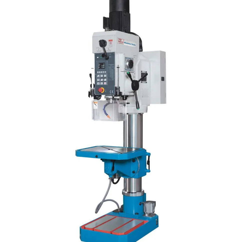 Floor Drill Press: 3 hp, Geared Head Drive, 230 V, 3 Phase