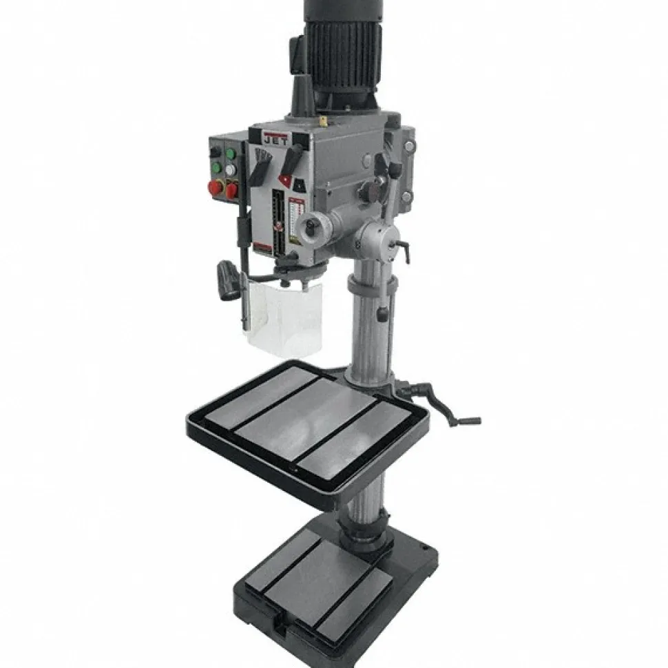 Floor Drill Press: 20" Swing, 2 hp, Geared Head Drive, 230 V, 3 Phase