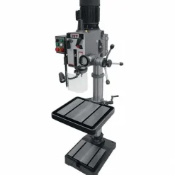 Floor Drill Press: 10" Swing, 2 hp, Geared Head Drive, 230 V, 3 Phase