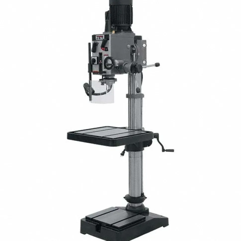 Floor Drill Press: 20" Swing, 2 hp, Geared Head Drive, 230 V, 3 Phase