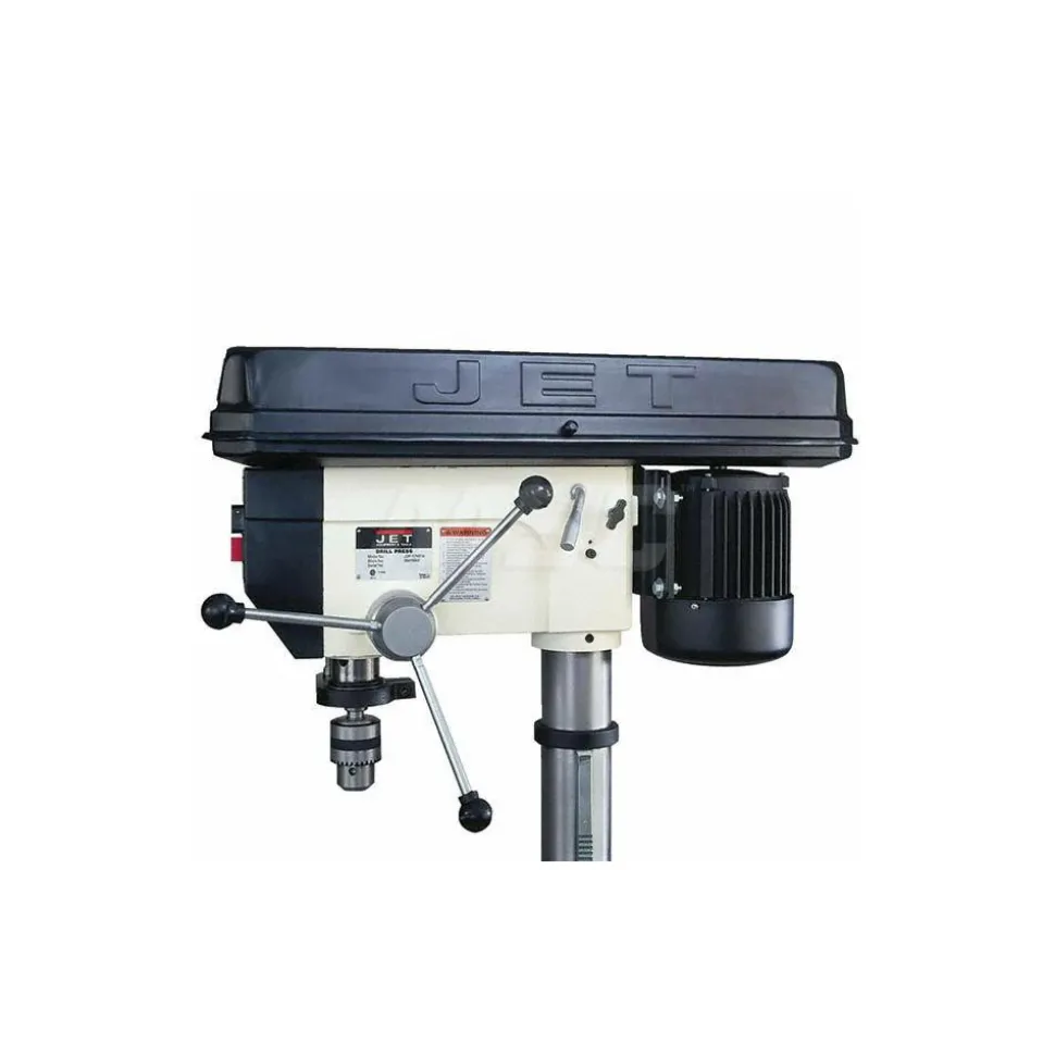Floor Drill Press: 16-1/2" Swing, 0.75 hp, Step Pulley Drive, 115 & 230 V, 1 Phase