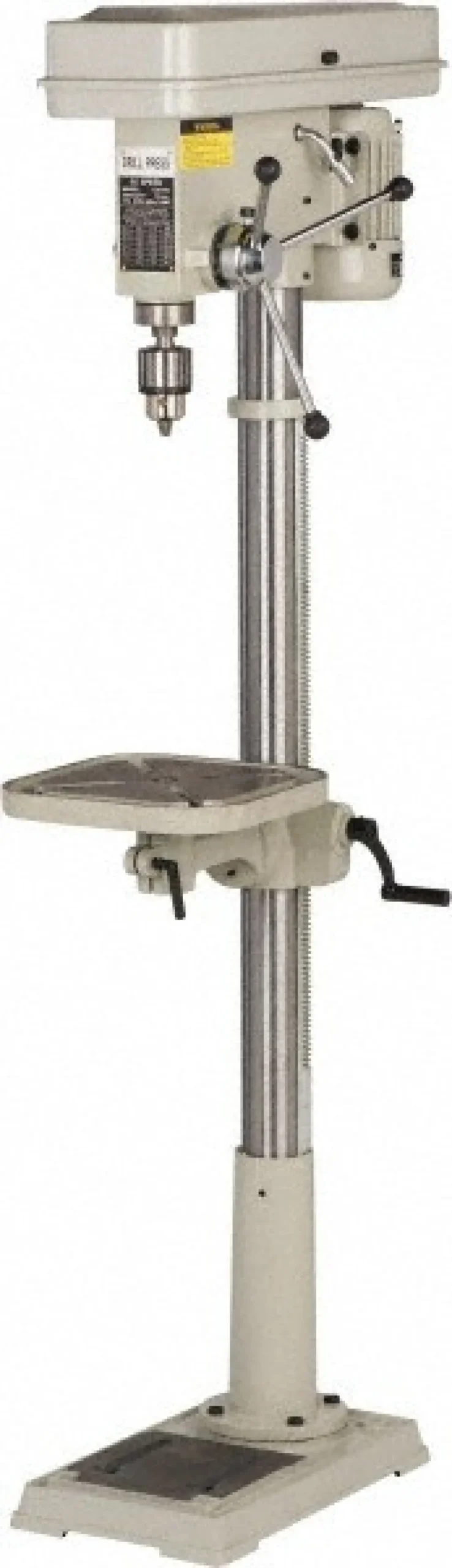 Floor Drill Press: 13.6220" Swing, 3/4 hp, Step Pulley Drive, 115 V, 1 Phase