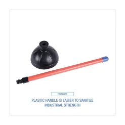 Force Cups & Plungers: Cup Diameter: 5-5/8; Handle Length: 18 in, 18