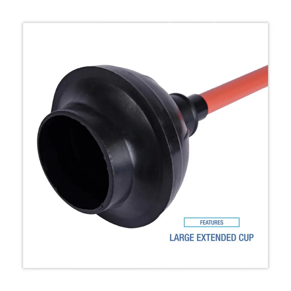 Force Cups & Plungers: Cup Diameter: 5-5/8; Handle Length: 18 in, 18