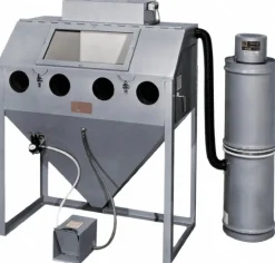 Free-Standing Sandblasting Cabinet: 48" Wide, 24" Deep, 23" High, 25 CFM @ 80 psi, Suction