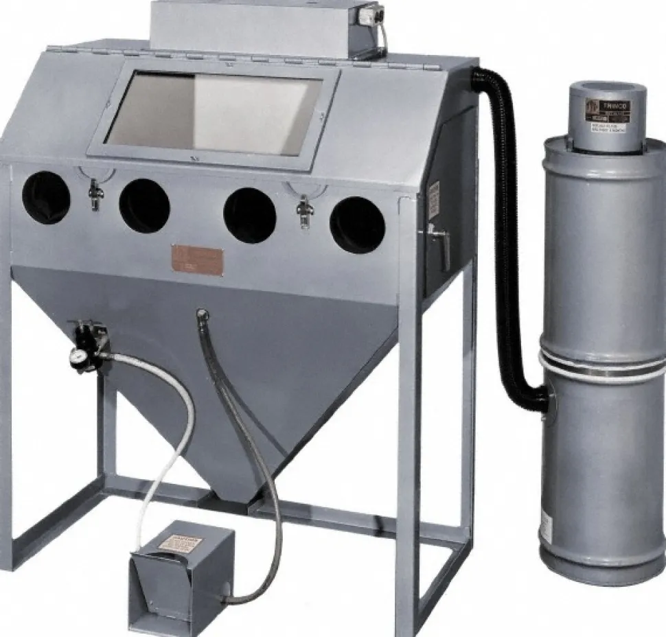 Free-Standing Sandblasting Cabinet: 48" Wide, 24" Deep, 23" High, 25 CFM @ 80 psi, Suction