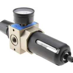 FRL Combination Unit: 3/8 NPT, Intermediate with Pressure Gauge