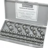 Gage Ball Sets; Minimum Dia (Inch): 0.125 in; Maximum Dia (Inch): 1 in; Accuracy Grade: 24; Material: Chrome Steel; Tolerance: 0.0001; Standards: AFBMA Certified; Tolerance (mm): 0.0001; Hardness: 63 Rc; Certification Included: Yes; Number of Pieces: 52; Number of Pairs: 26