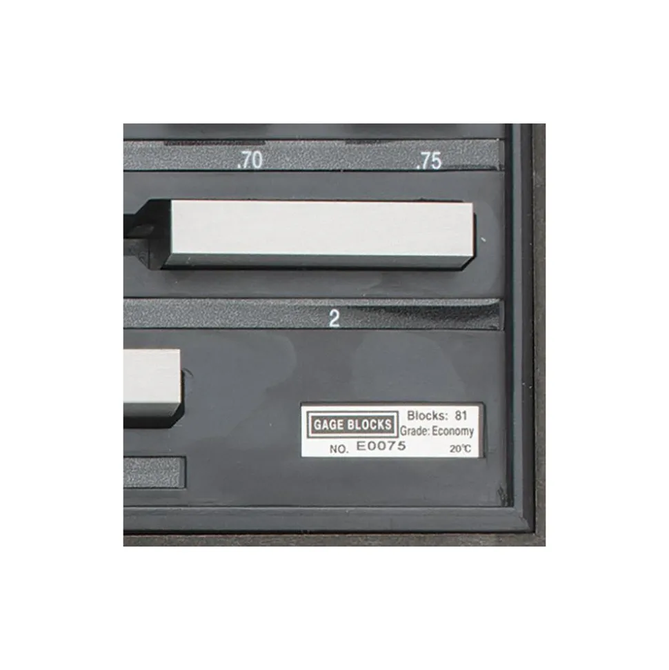 Gage Block Set: 0.05 to 4'' Range, 81 Pc, Economy Grade, Steel