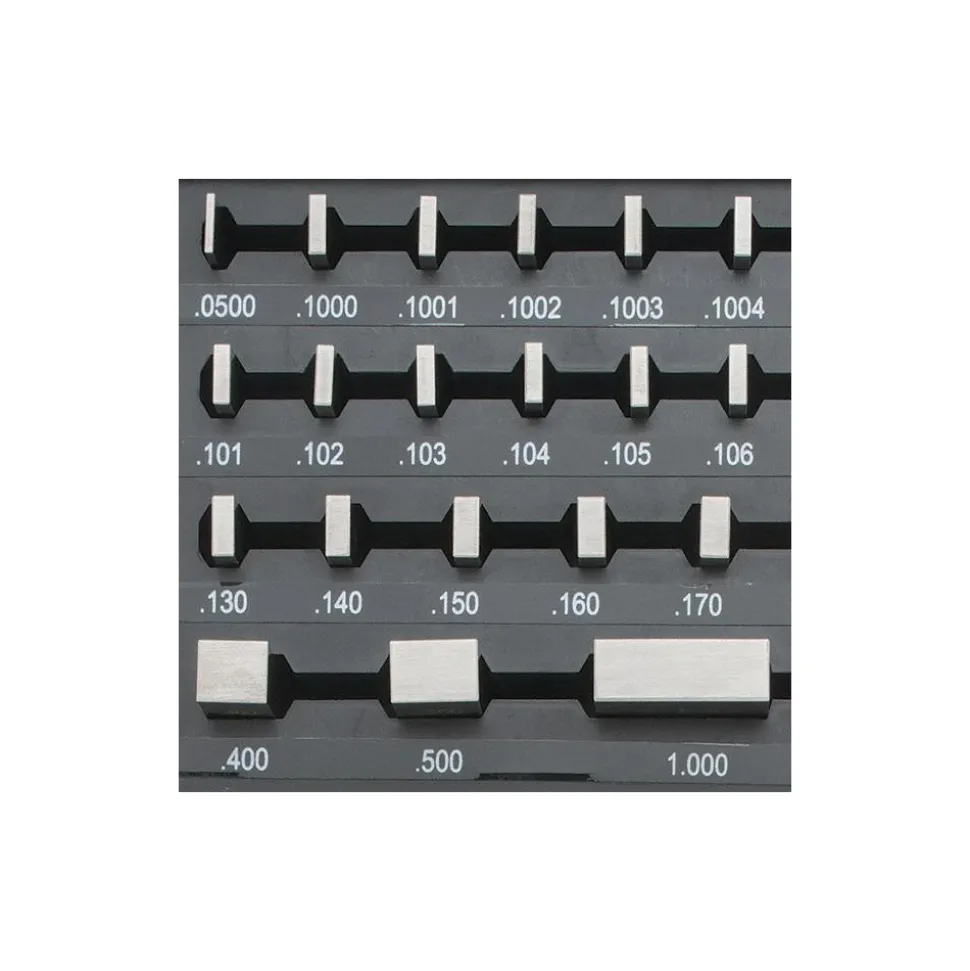 Gage Block Set: 0.05 to 4'' Range, 36 Pc, Economy Grade, Steel