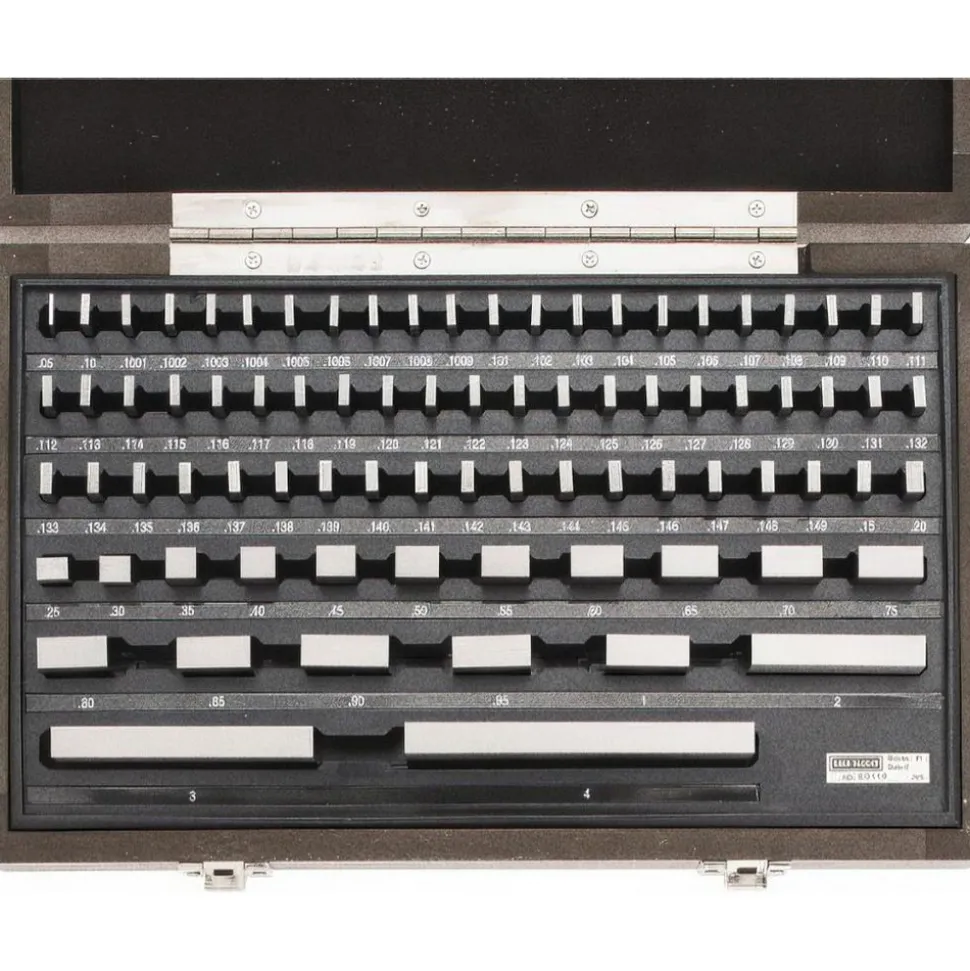 Gage Block Set: 0.101 to 4'' Range, 81 Pc, Steel
